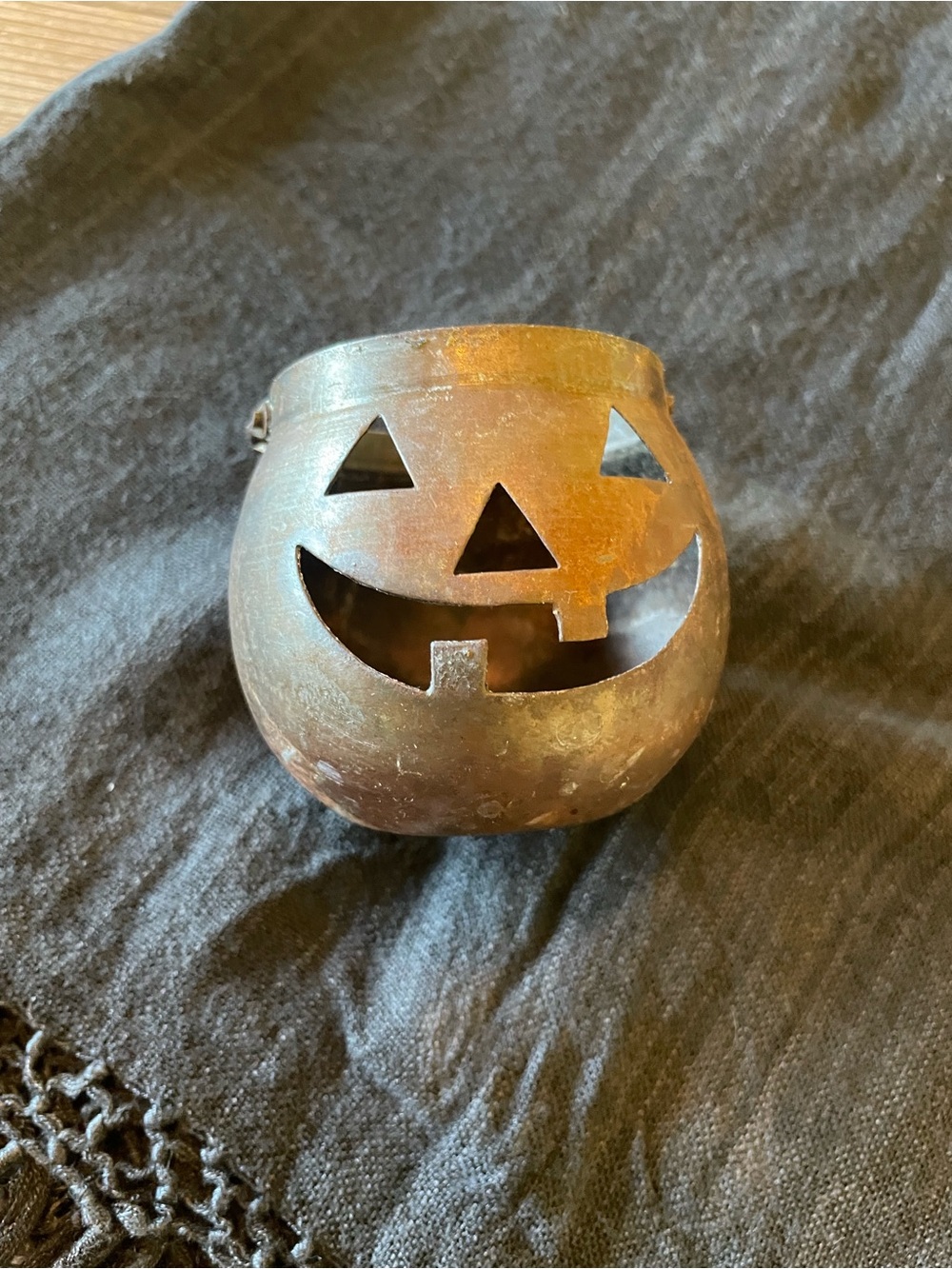VTG Hosley Jack-O'-Lantern Votives Set of 2 - Picture 2 of 6